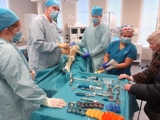 Orthopaedic tools & operating team