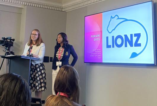 Co-chairs Emma & Jillian welcoming delegates